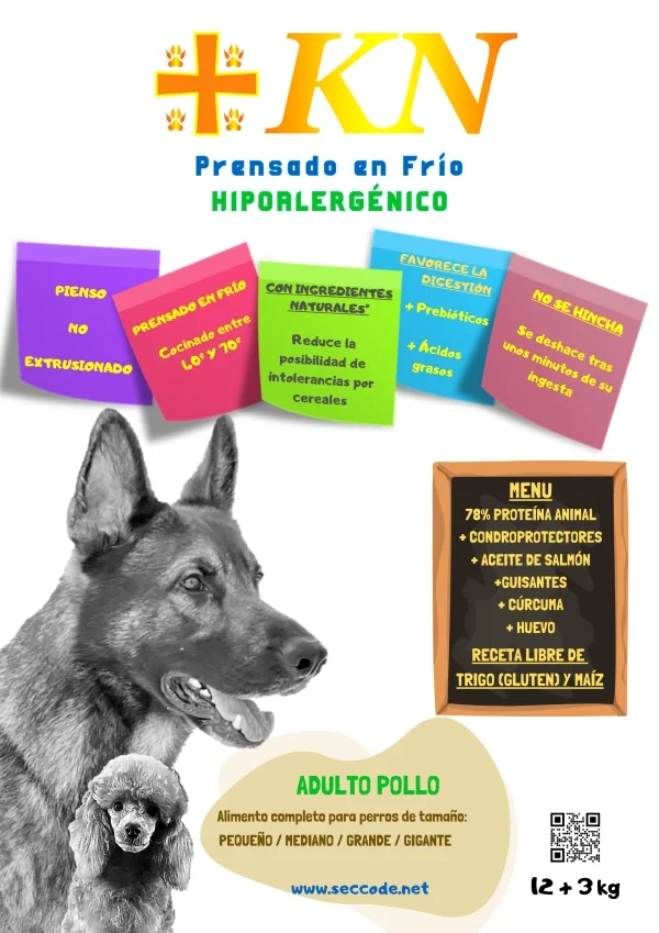 Pienso prensado en frío para perros natural
