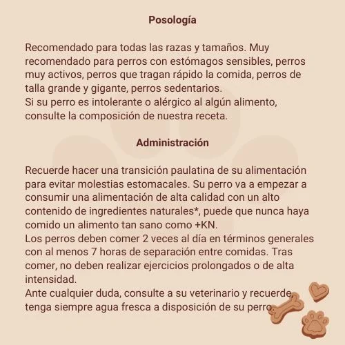 Posología y administración comida natural para perros